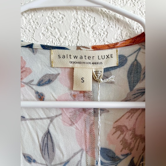 Saltwater Luxe • orange floral button down midi dress - Picture 5 of 5